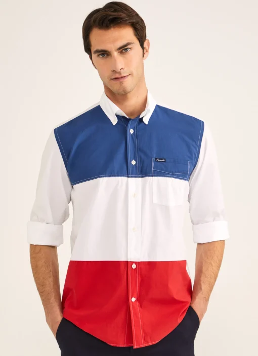Chemise A Imprime Color Block