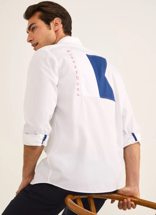 Chemise Nautique En Popeline De Coton