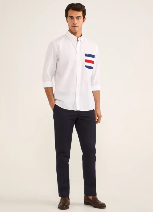 Chemise Nautique En Popeline De Coton