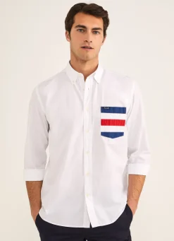 Chemise Nautique En Popeline De Coton