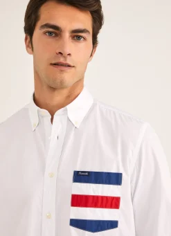 Chemise Nautique En Popeline De Coton