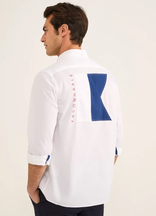 Chemise Nautique En Popeline De Coton