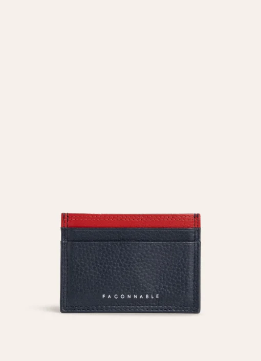 Porte-Cartes En Cuir Contraste