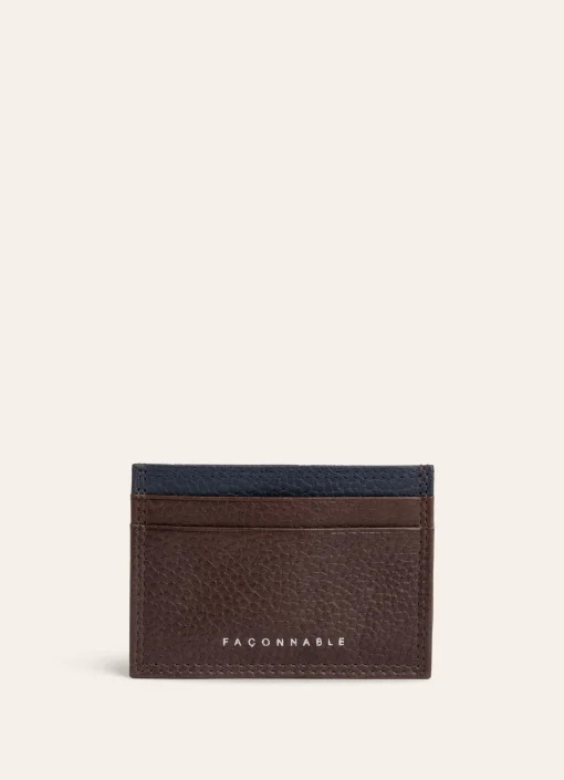 Porte-Cartes En Cuir Contraste