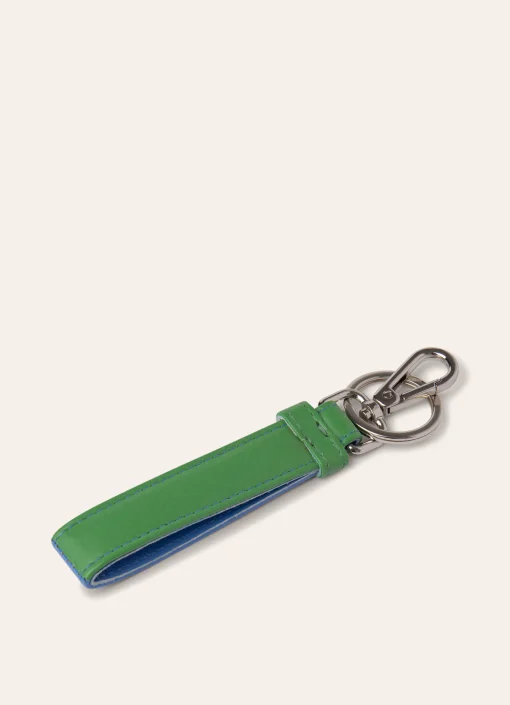 Porte-Cles En Cuir Bicolore