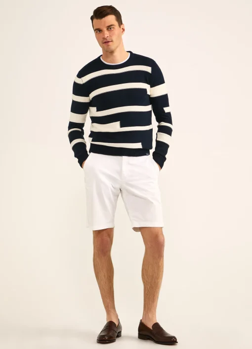 Pull A Rayures En Intarsia