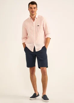 Chemise Imprime A Rayures En Lin